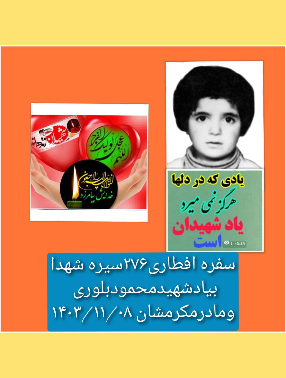 شهیدمحمودبلوری ومادرمکرمشان