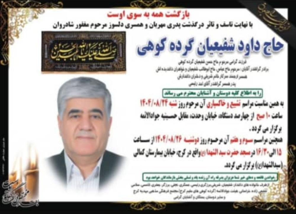 حاج داود شفیعیان گرده کوهی